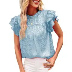 GIOIO - Blusa Mujer Casual Ajustada Elegante Azul
