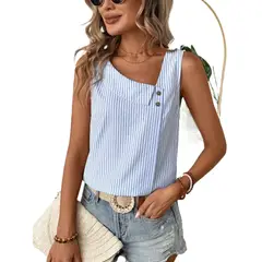 GIOIO - Blusa Mujer Casual Ajustada Elegante Azul