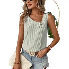 GIOIO - Blusa Mujer Casual Ajustada Elegante Verde
