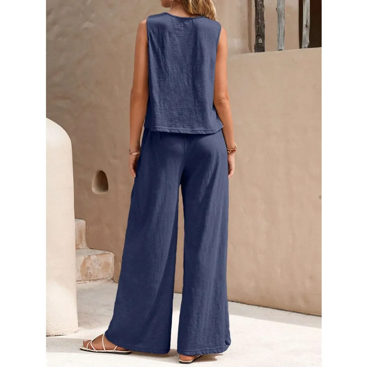 GIOIO - Conjunto de Verano Mujer y Cómodo Azul