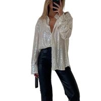 Blusa Mujer Casual Ajustada Elegante Beige
