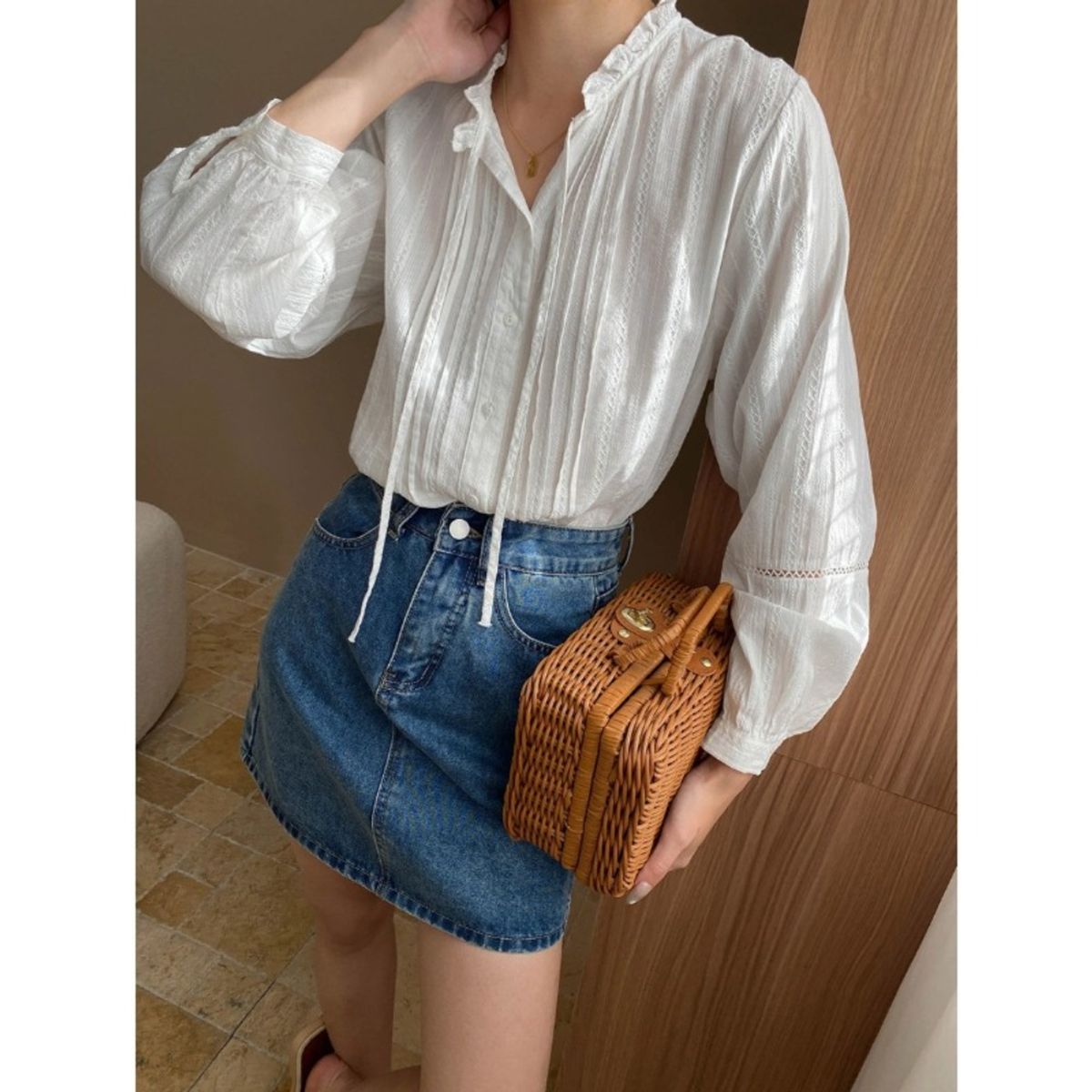 GIOIO - Blusa Mujer Casual Ajustada Elegante Blanco