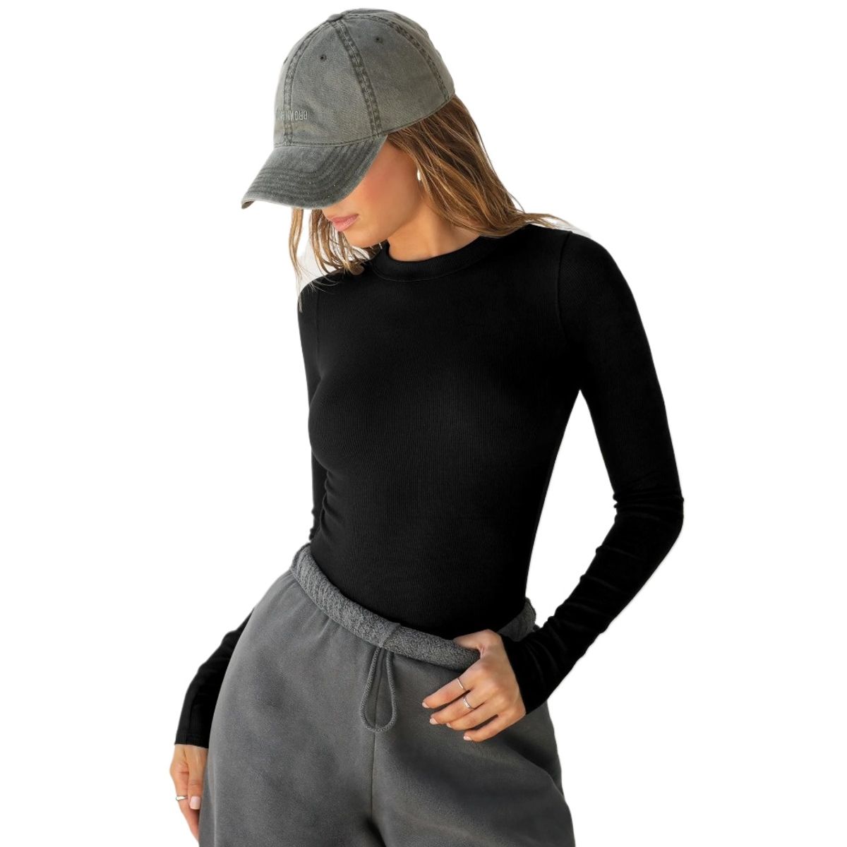 GIOIO - Blusa Mujer Casual Ajustada Elegante Negro