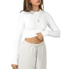 GIOIO - Blusa Mujer Casual Ajustada Elegante Blanco