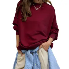 GIOIO - Blusa Mujer Casual Ajustada Elegante Rojo