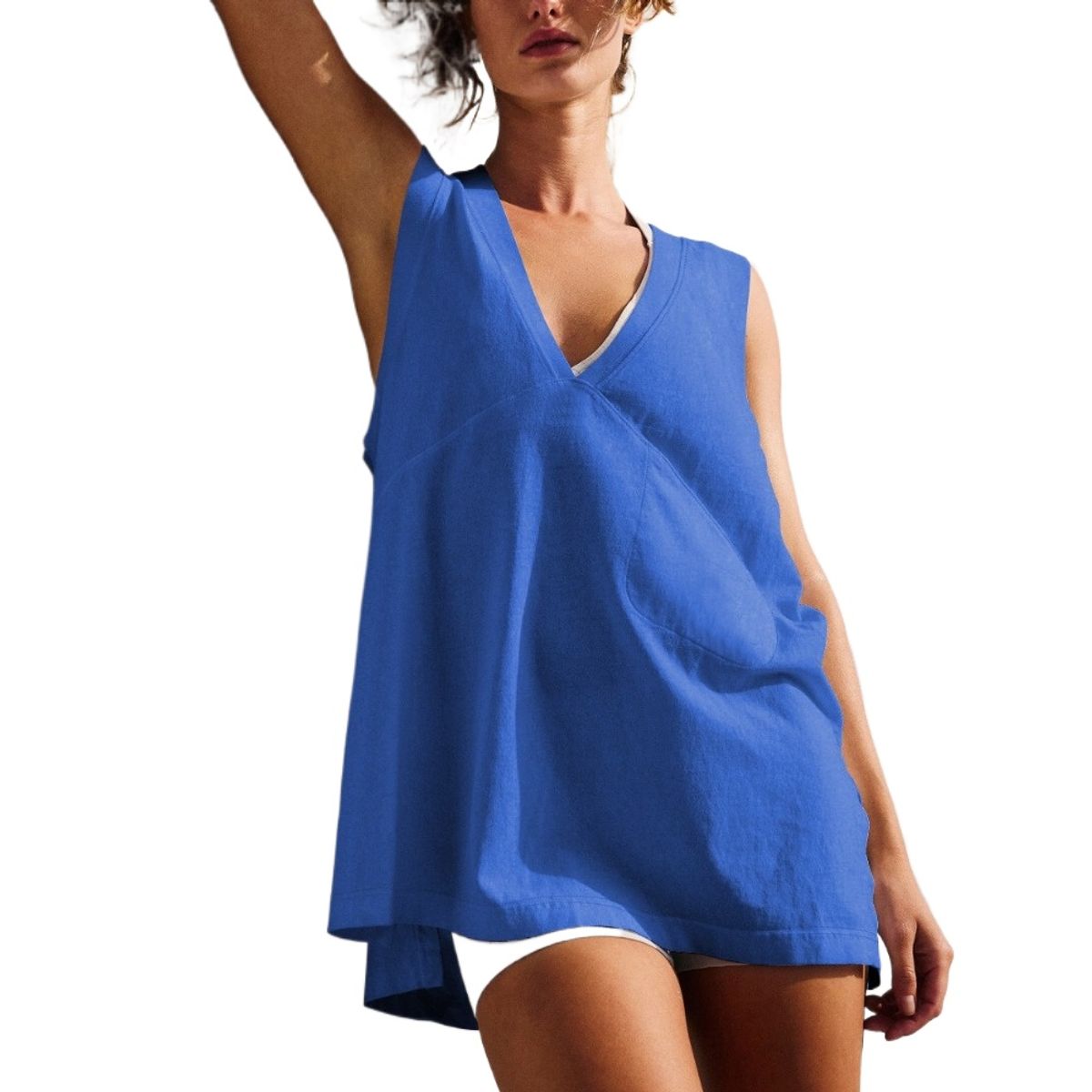 GIOIO - Blusa Mujer Casual Ajustada Elegante Azul