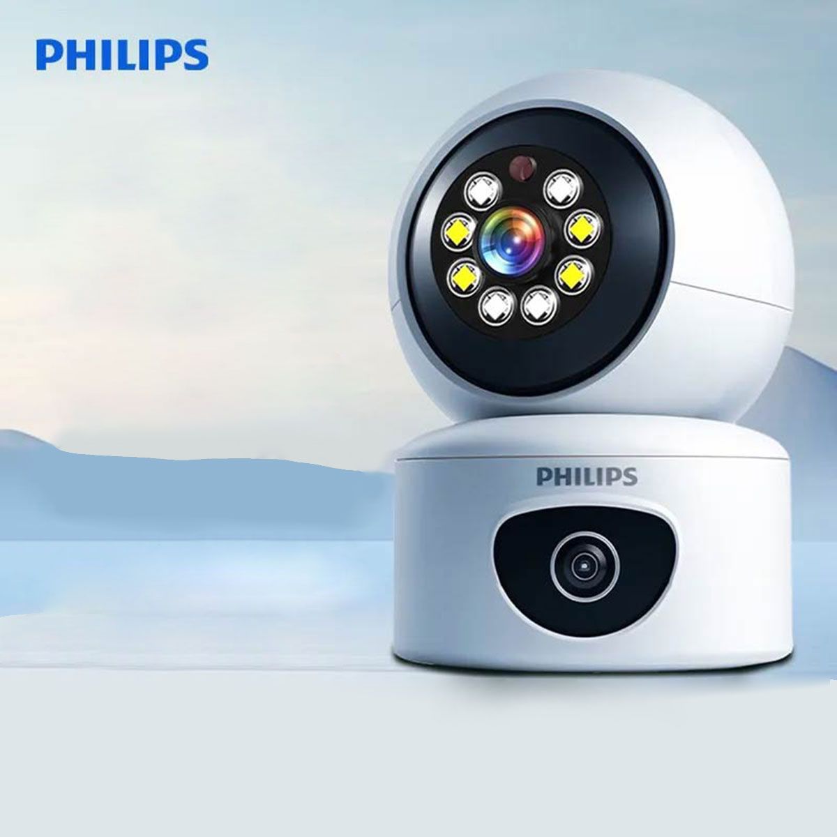 PUREPOWER - Cámara de seguridad inteligente de doble lente de 360 grados