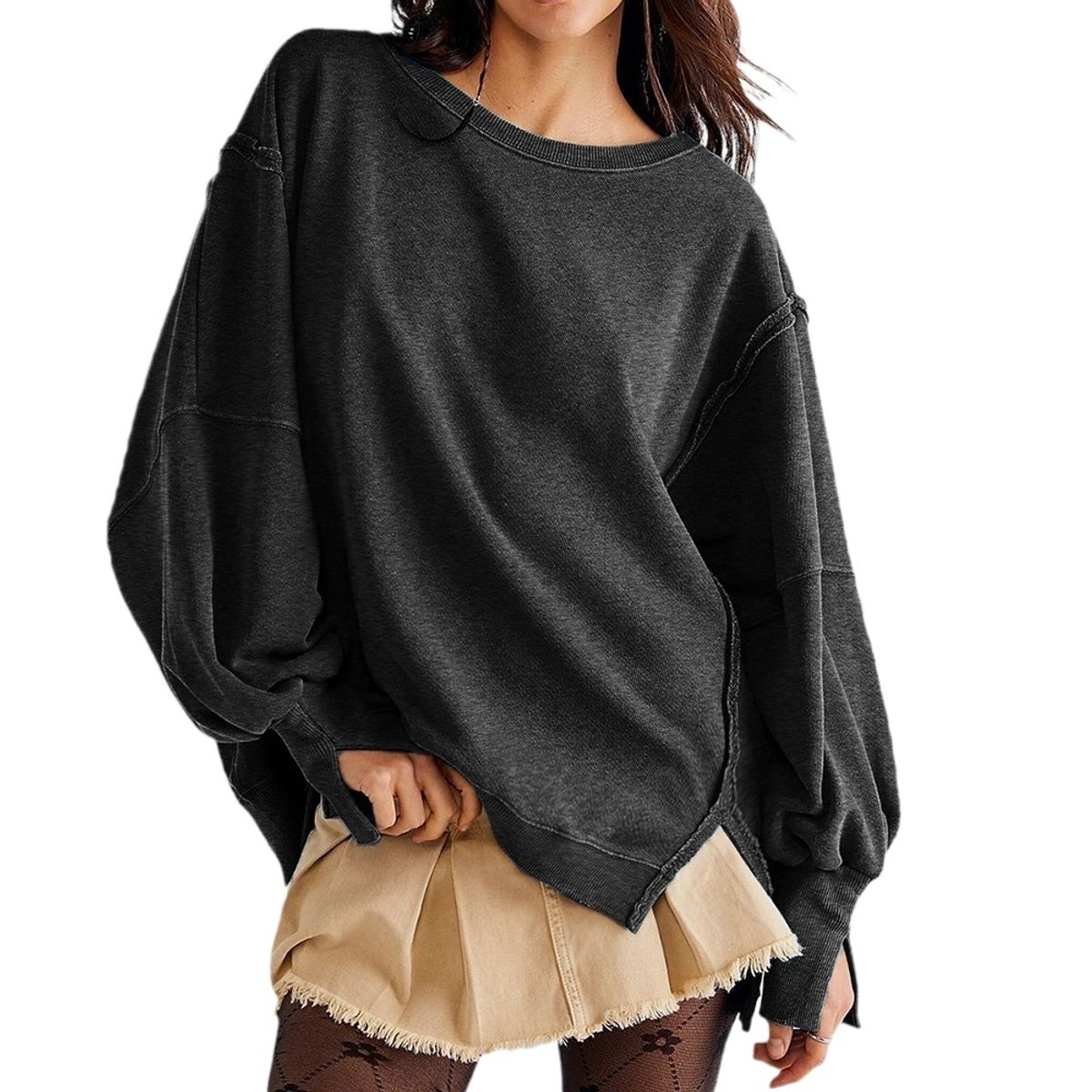 GIOIO - Blusa Mujer Casual Ajustada Elegante Negro