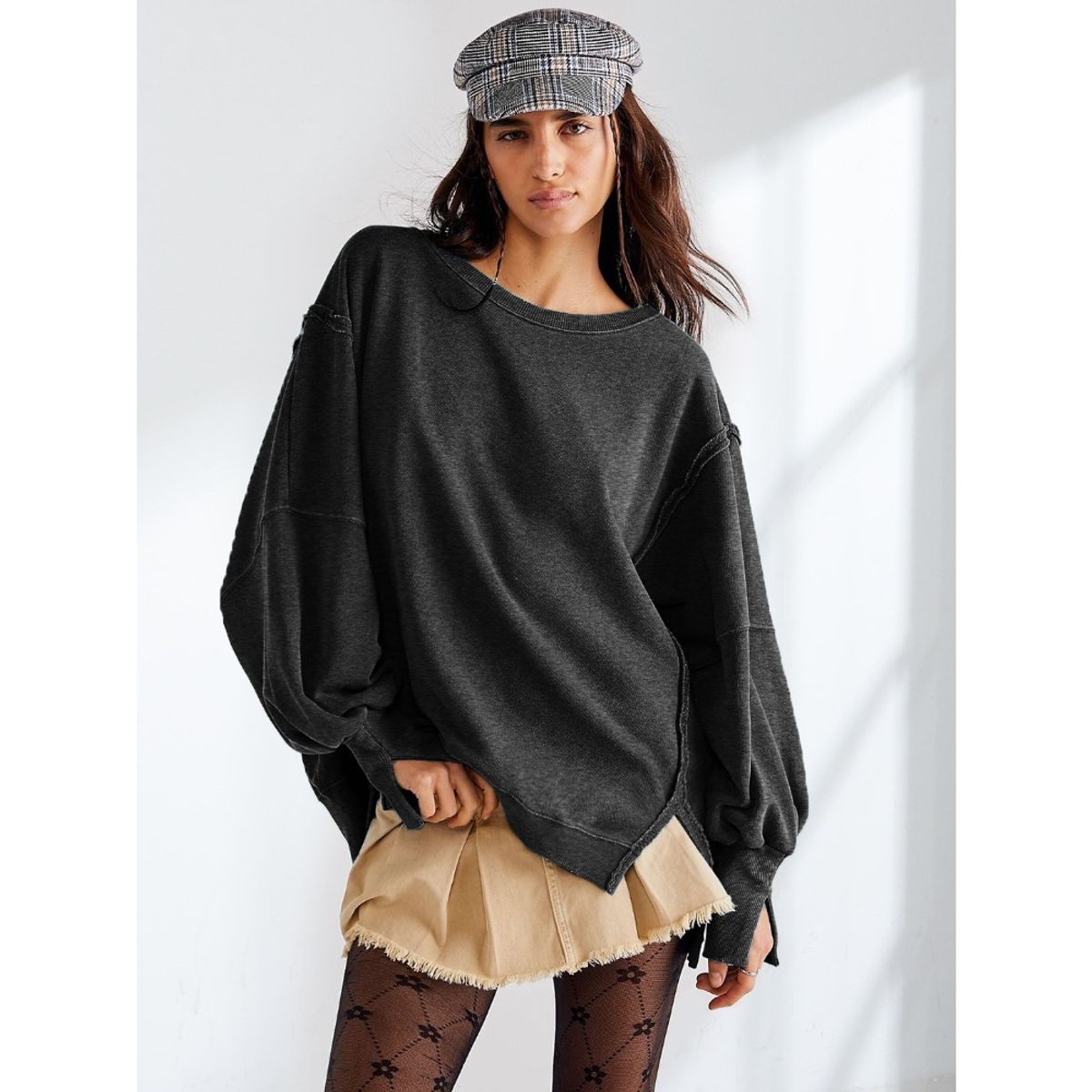 GIOIO - Blusa Mujer Casual Ajustada Elegante Negro