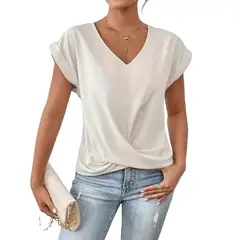GIOIO - Blusa Mujer Casual Ajustada Elegante Blanco