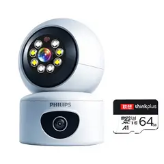 PUREPOWER - Cámara de seguridad inteligente de doble lente de 360 grados-64g
