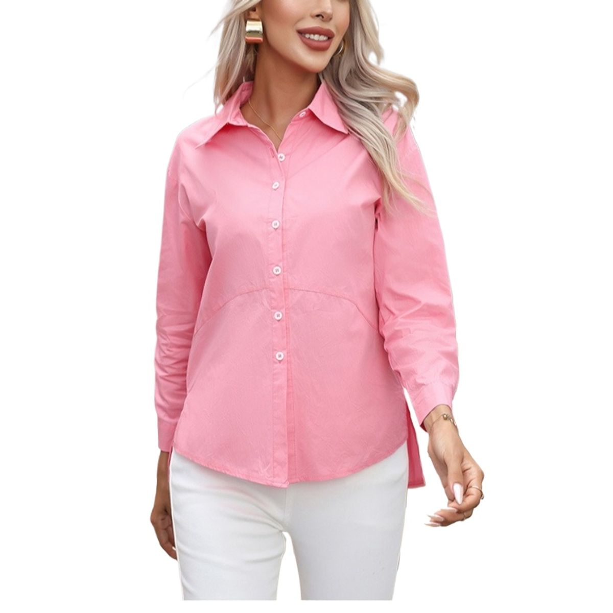 GIOIO - Blusa Mujer Casual Ajustada Elegante Rojo