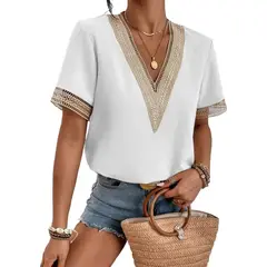 GIOIO - Blusa Mujer Casual Ajustada Elegante Blanco