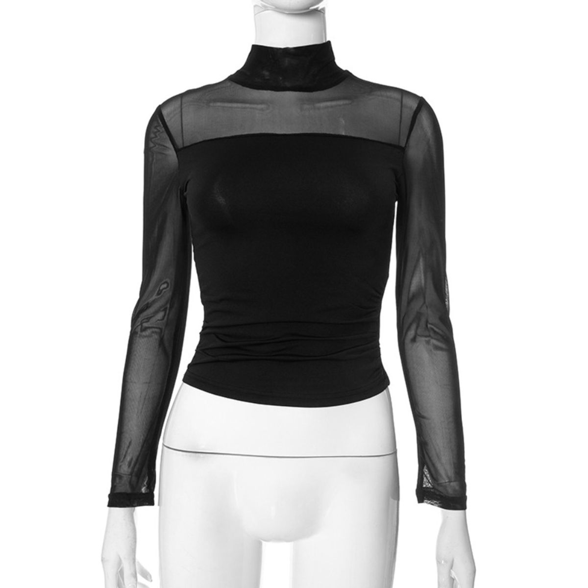GIOIO - Blusa Mujer Casual Ajustada Elegante Negro
