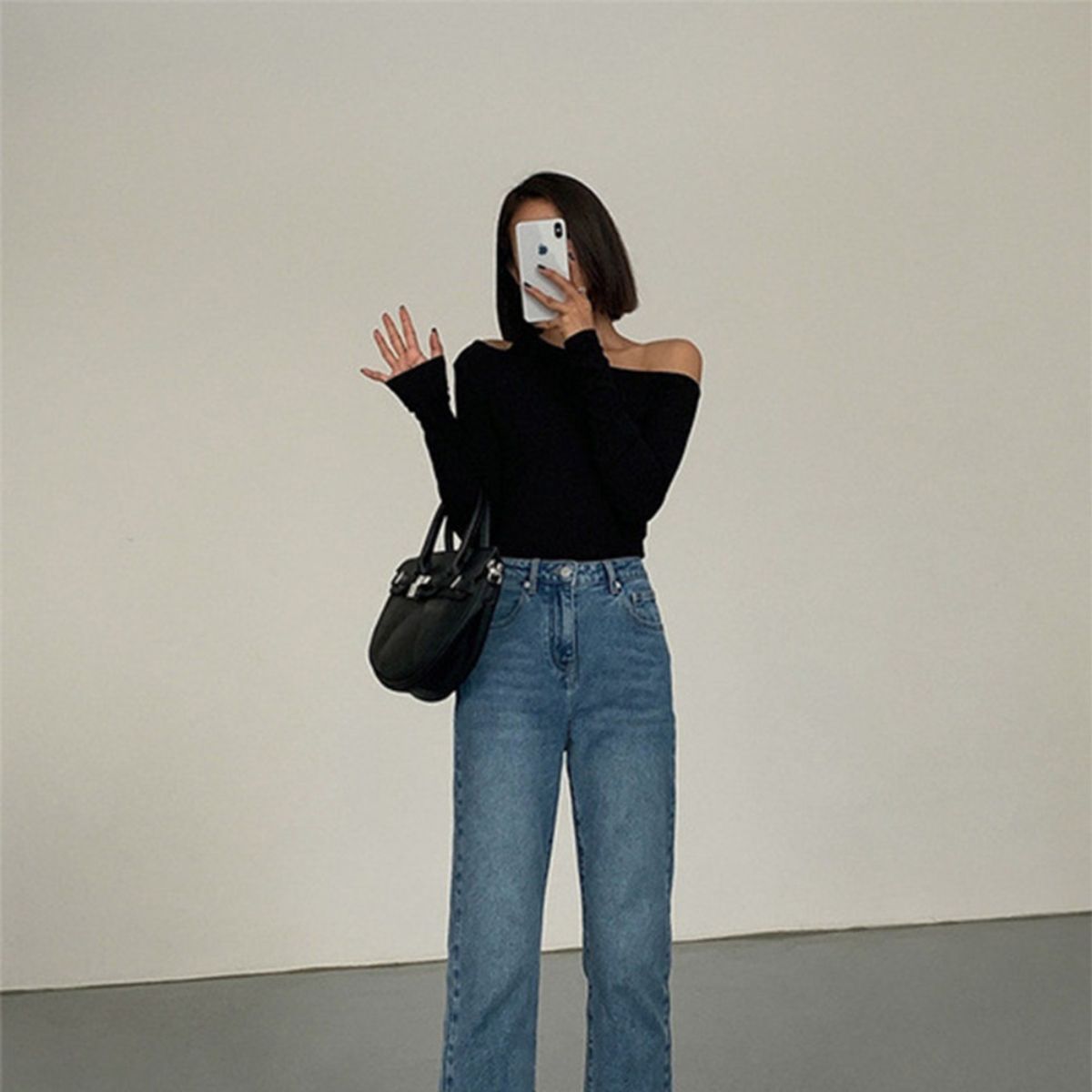 GIOIO - Blusa Mujer Casual Ajustada Elegante Negro