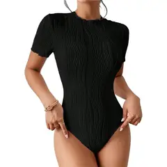 GIOIO - Blusa Mujer Casual Ajustada Elegante Negro
