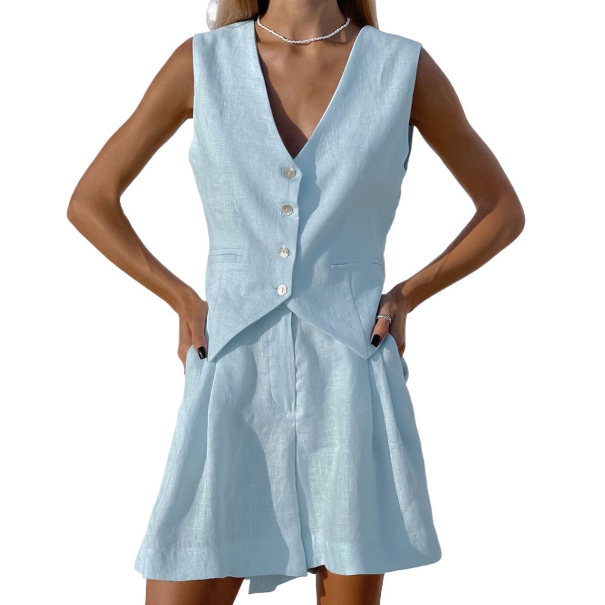 GIOIO - Conjunto de Verano Mujer y Cómodo Azul