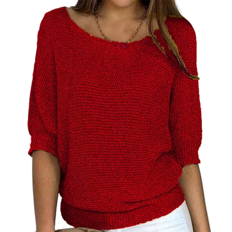 GIOIO - Blusa Mujer Casual Ajustada Elegante Rojo