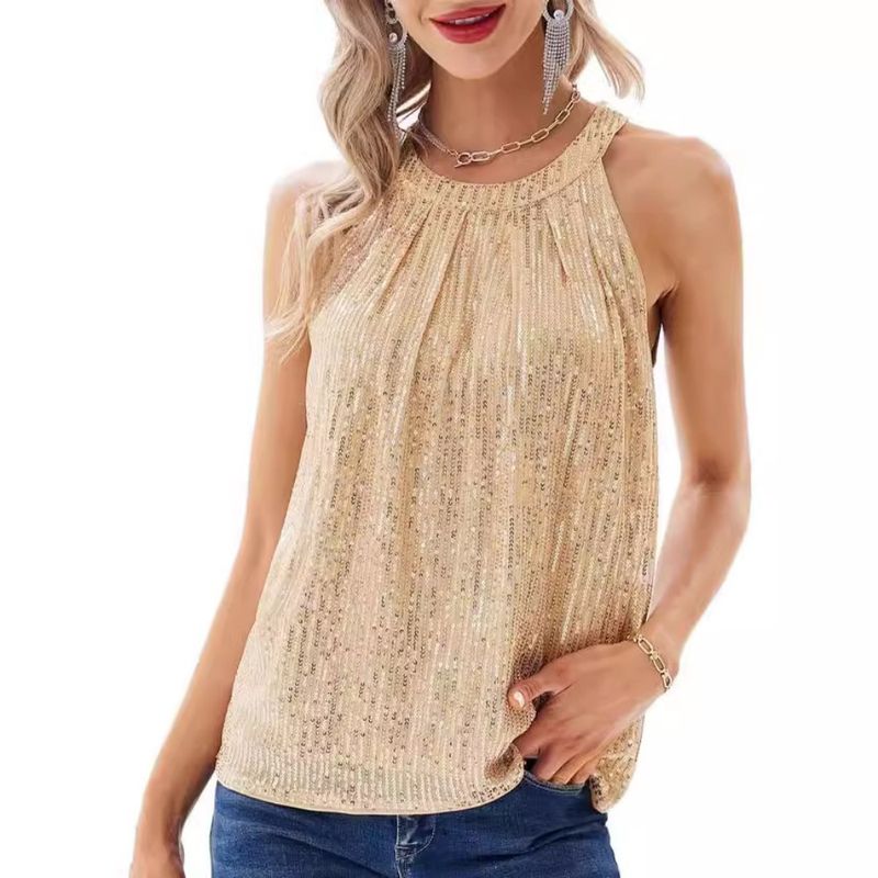 GIOIO - Blusa Mujer Casual Ajustada Elegante Beige