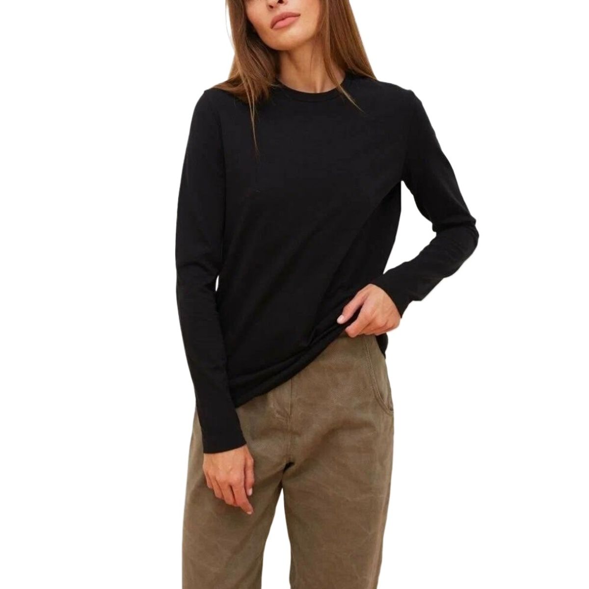 GIOIO - Blusa Mujer Casual Ajustada Elegante Negro