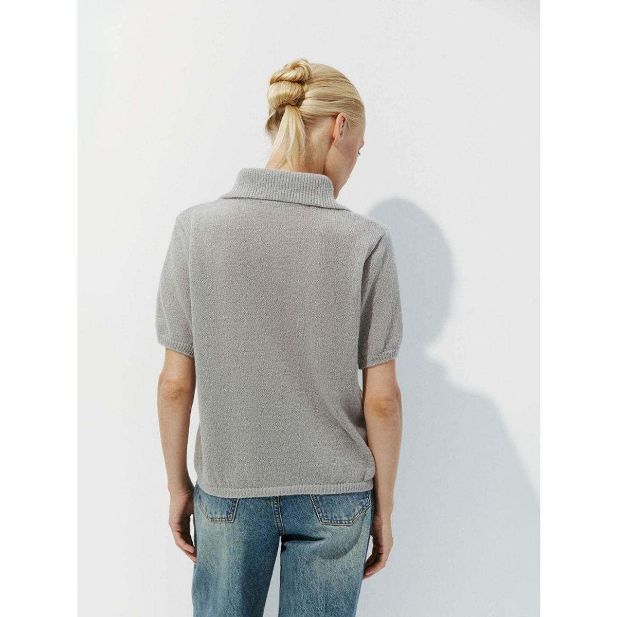 GIOIO - Blusa Mujer Casual Ajustada Elegante Gris