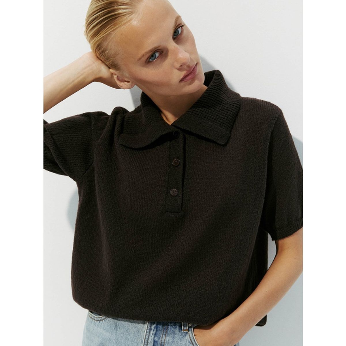 GIOIO - Blusa Mujer Casual Ajustada Elegante Negro