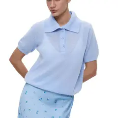 GIOIO - Blusa Mujer Casual Ajustada Elegante Azul