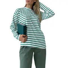 GIOIO - Blusa Mujer Casual Ajustada Elegante Verde
