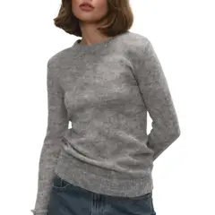GIOIO - Blusa Mujer Casual Ajustada Elegante Gris