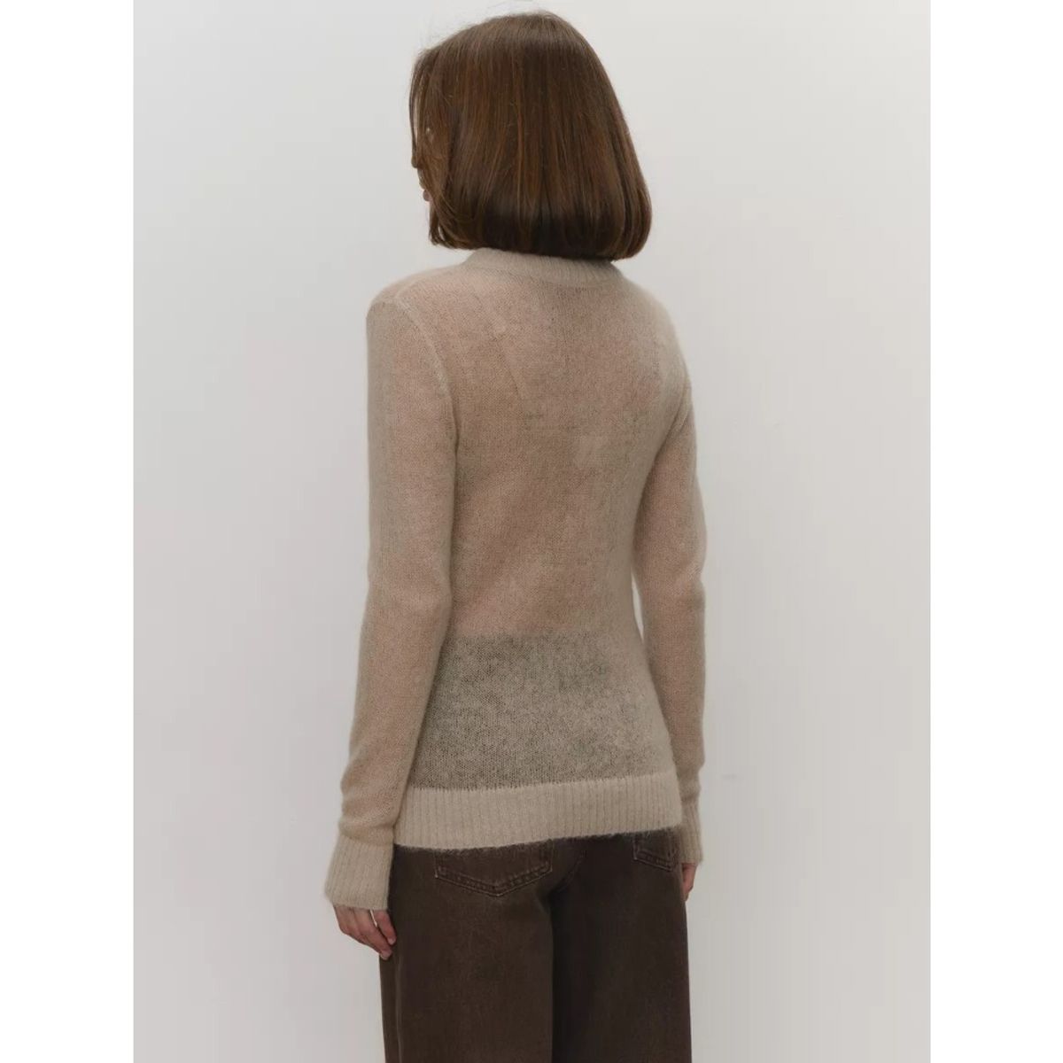 GIOIO - Blusa Mujer Casual Ajustada Elegante Beige