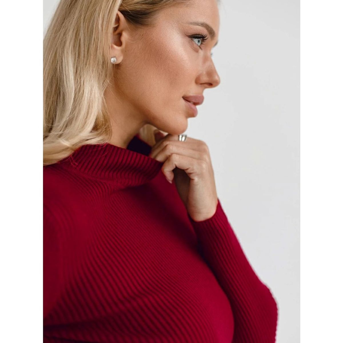 GIOIO - Blusa Mujer Casual Ajustada Elegante Rojo
