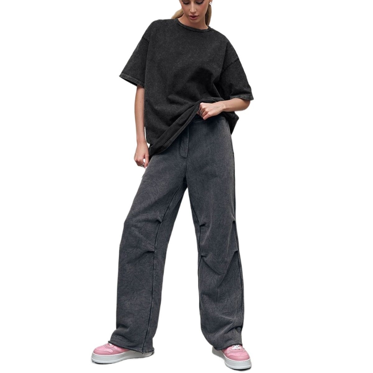 GIOIO - Blusa Mujer Casual Ajustada Elegante Negro