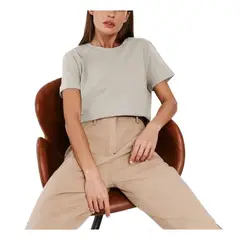 GIOIO - Blusa Mujer Casual Ajustada Elegante Beige