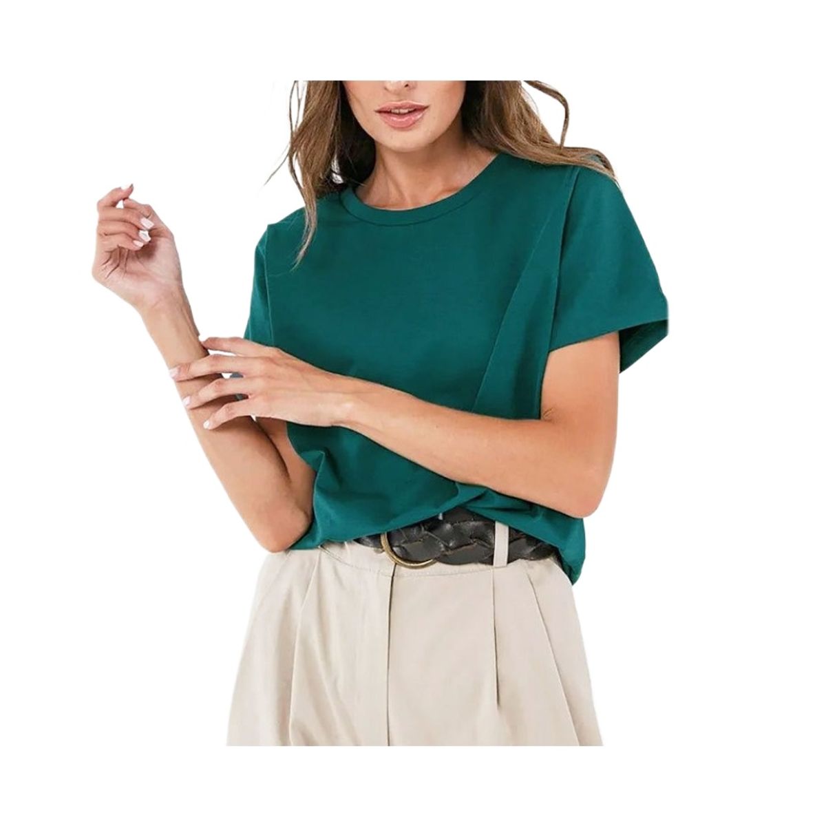 GIOIO - Blusa Mujer Casual Ajustada Elegante Verde