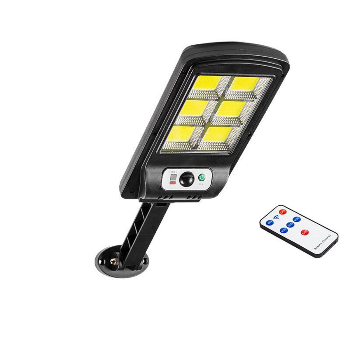 GENERICO - Luz Led inteligente con panel solar control remoto y sensor movimiento IP65 5000 Horas