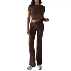 GIOIO - Conjunto de Verano Mujer y Cómodo Marrón