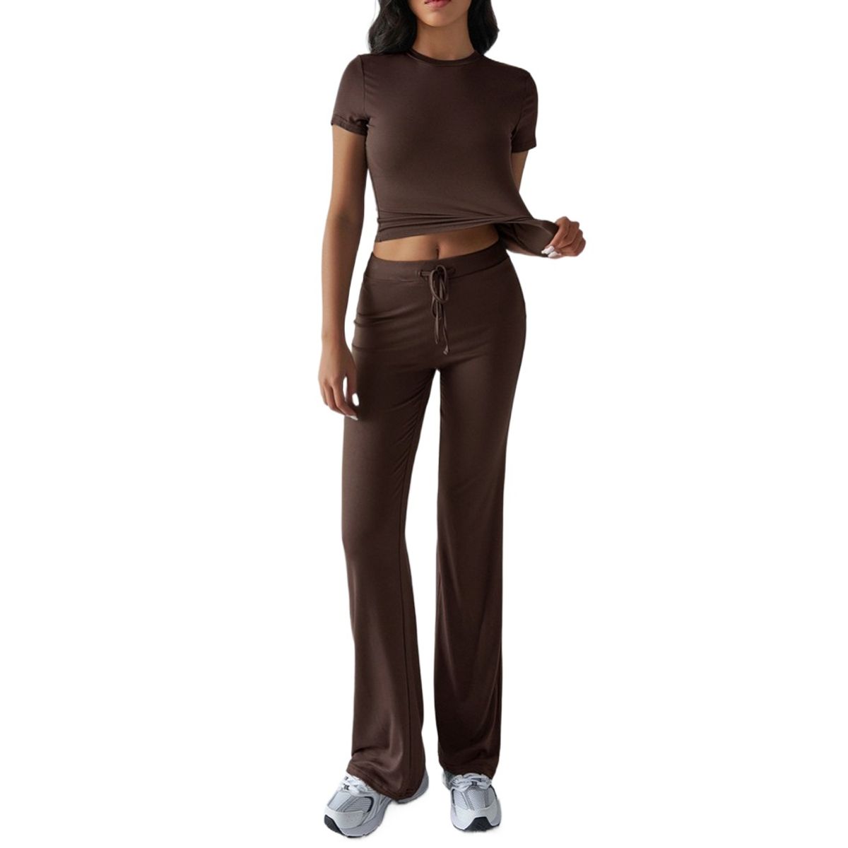 GIOIO - Conjunto de Verano Mujer y Cómodo Marrón