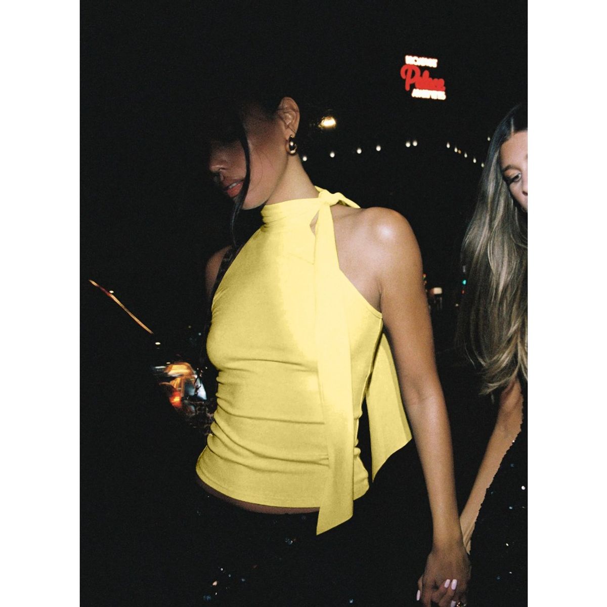 GIOIO - Blusa Mujer Casual Ajustada Elegante Amarillo