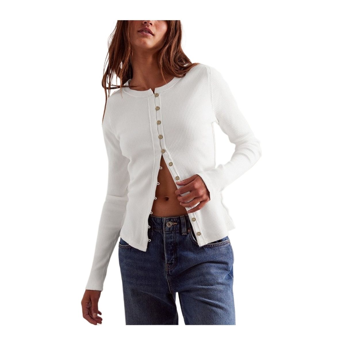 GIOIO - Chaleco Mujer Casual Ajustado Cómodo Blanco