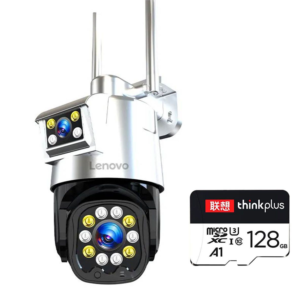 PUREPOWER - Cámara de seguridad inalámbrica doble lente PTZ al aire libre-128G