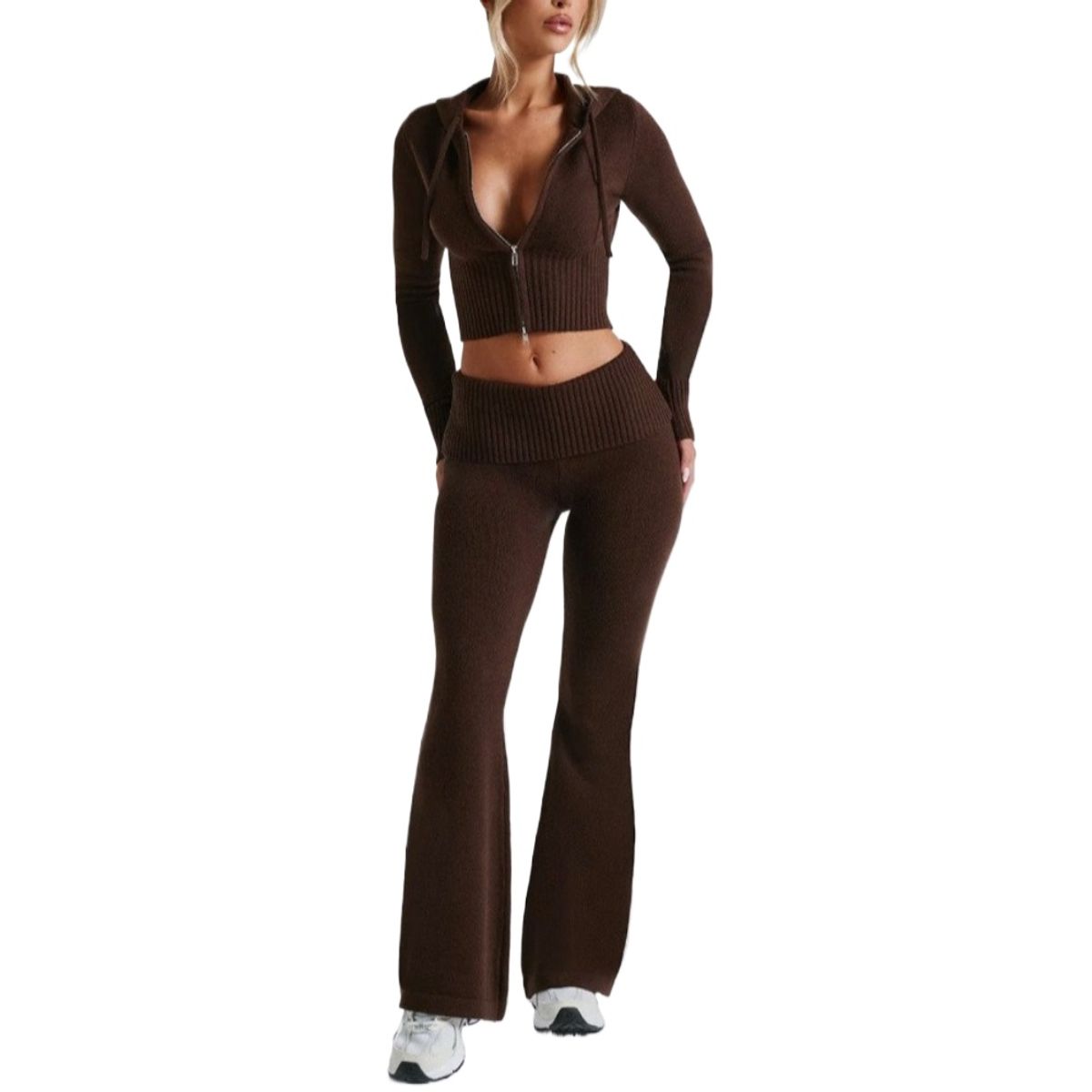 GIOIO - Conjunto de Verano Mujer y Cómodo Marrón