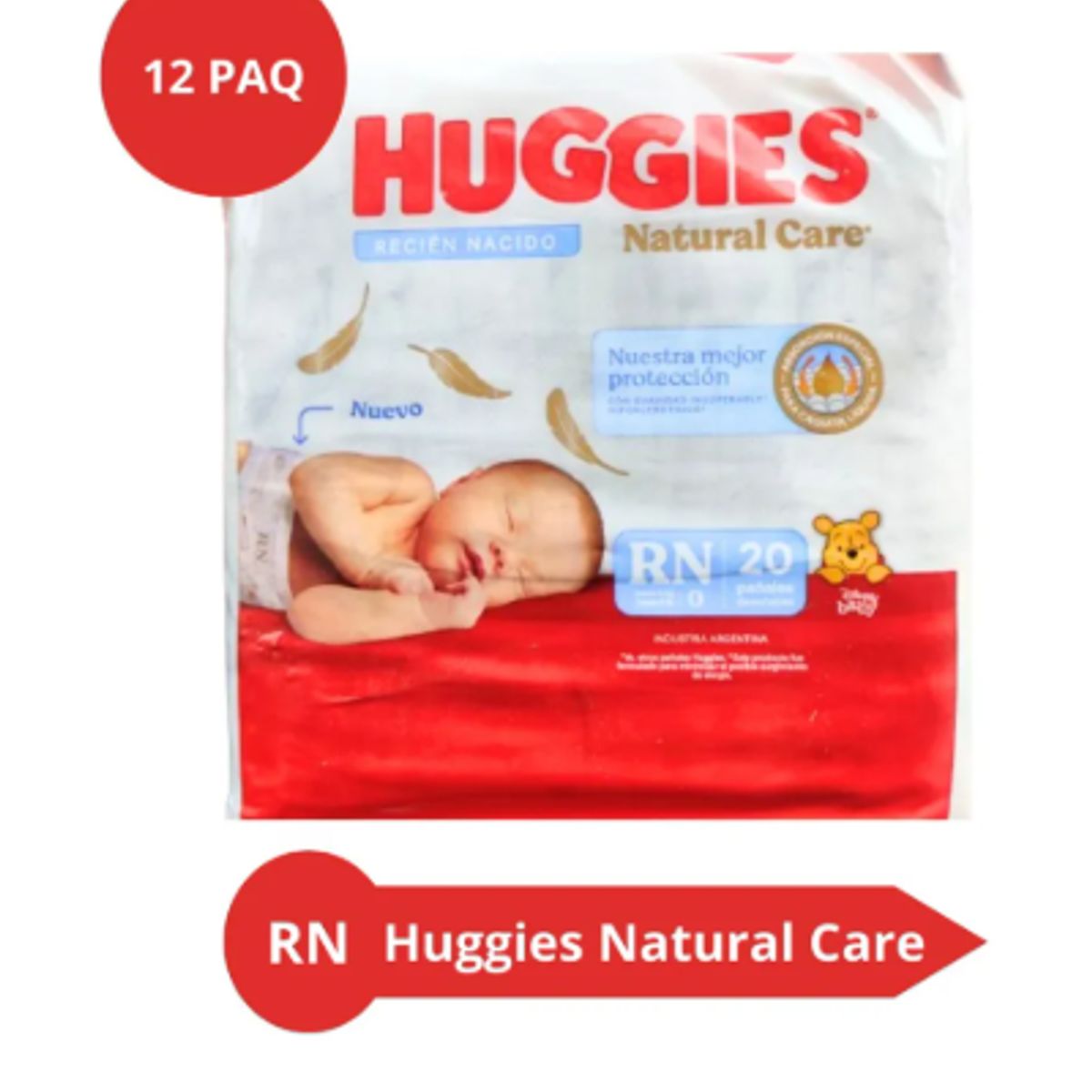 HUGGIES - Huggies Natural Care Talla Recien Nacido X 12 paquetes