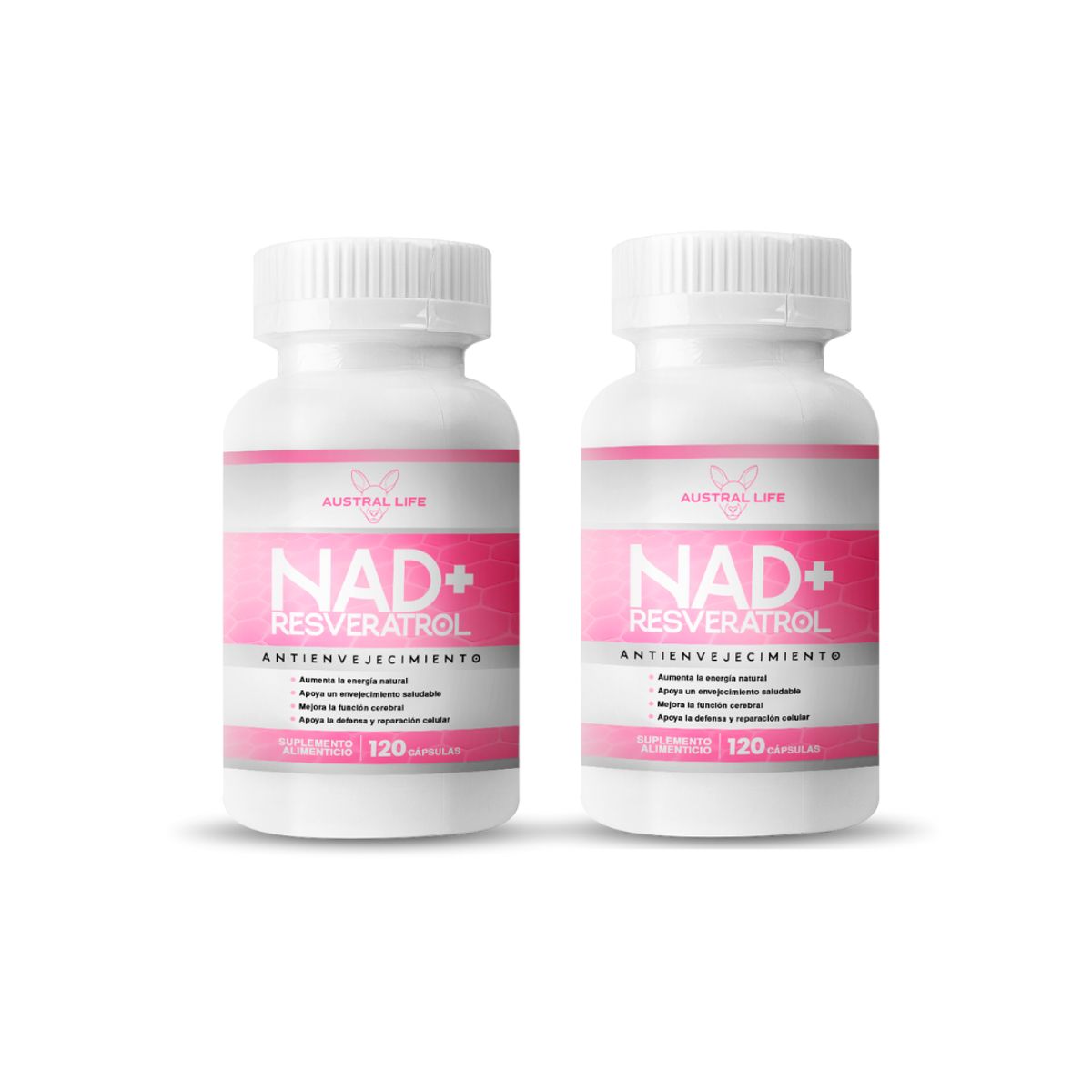GENERICO - Pack 2 NAD+ Resveratrol 120 Cápsulas - Austral Life