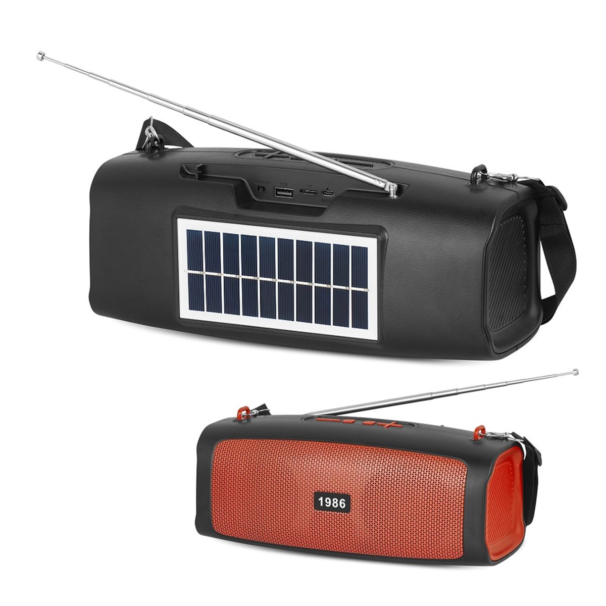 Parlante Solar Portátil 15W Bluetooth FM USB y TF con batería recargable y carga solar, marca GENERICO - Foto 2