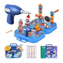 GENERAL - Juego de Construcción 230 Piezas con Destornillador Eléctrico de 2 Vías Azul