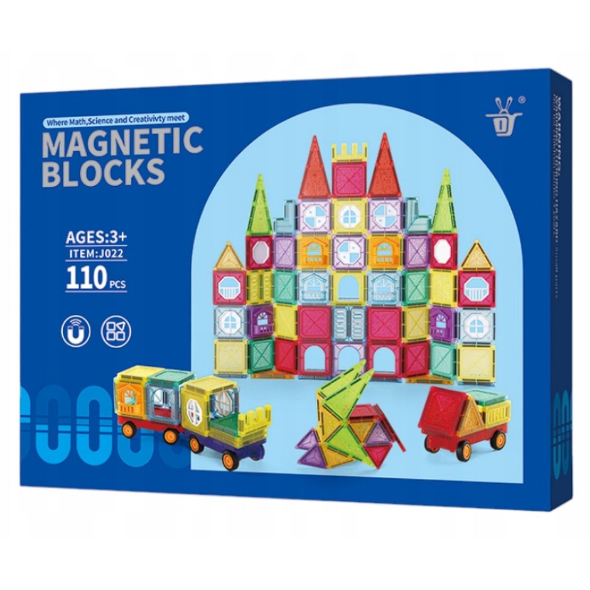 MAGNETICS - Juego de Bloques Magnéticos – 110 Piezas