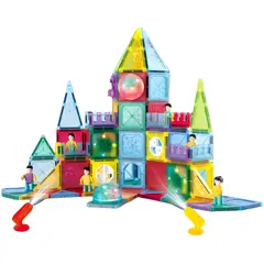 MAGNETICS - Juego de Bloques Magnéticos con Luces – 126 Piezas