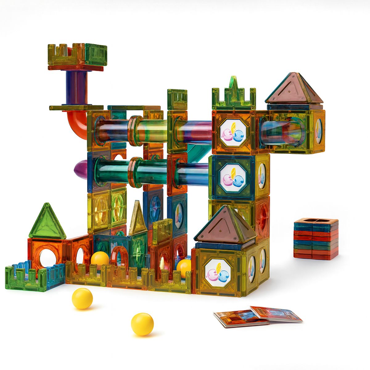 MAGNETICS - Juego de Bloques Magnéticos con Toboganes – 200 Piezas