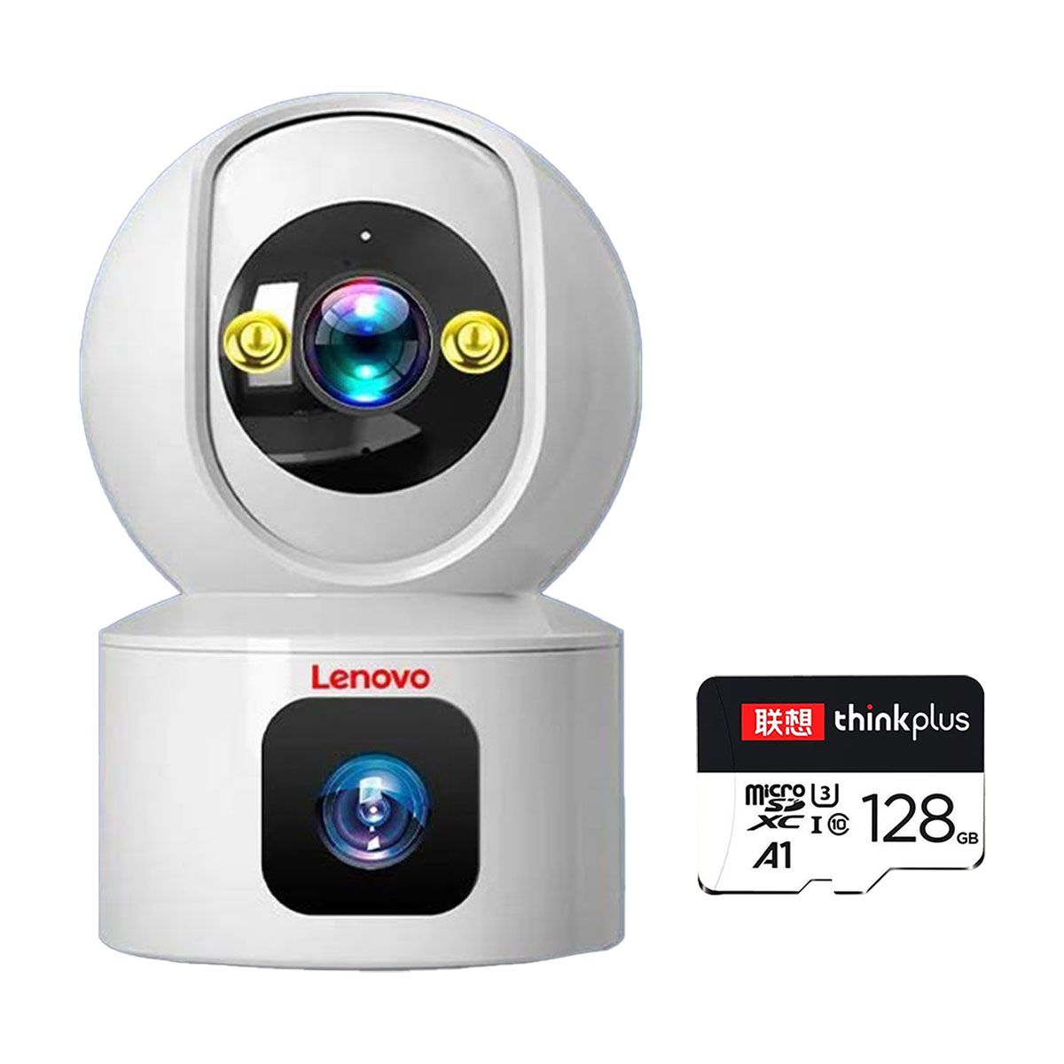 PUREPOWER - Cámara de seguridad inteligente de doble lente de 360 grados-128g