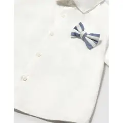 MAYORAL - Conjunto bermuda jardinera y camisa con pajarita bebe niño